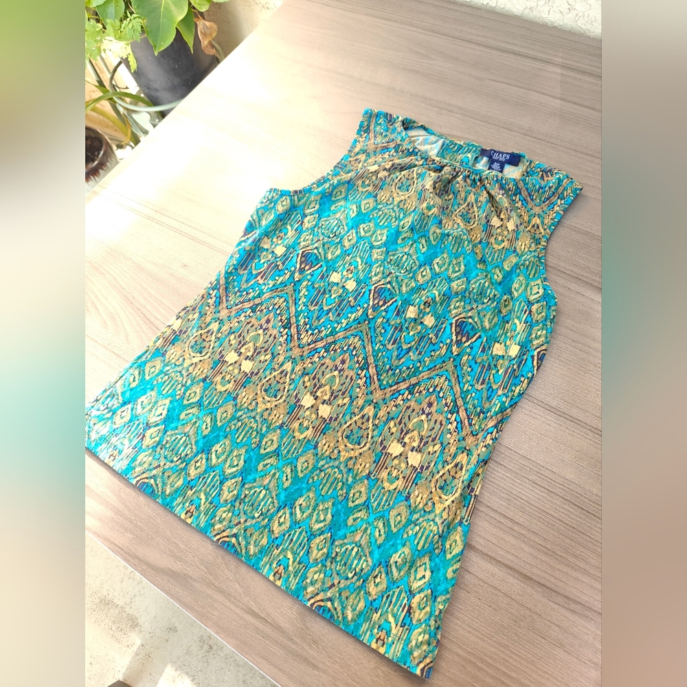Chaps Ethnic Geometric Tank Top